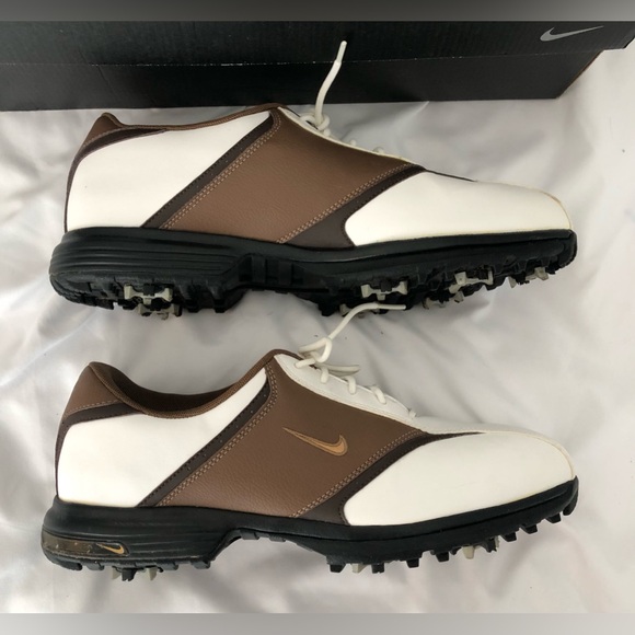 EUC, Nike Heritage white/brown golf shoes, size 10.5, worn 1x. - Picture 4 of 10